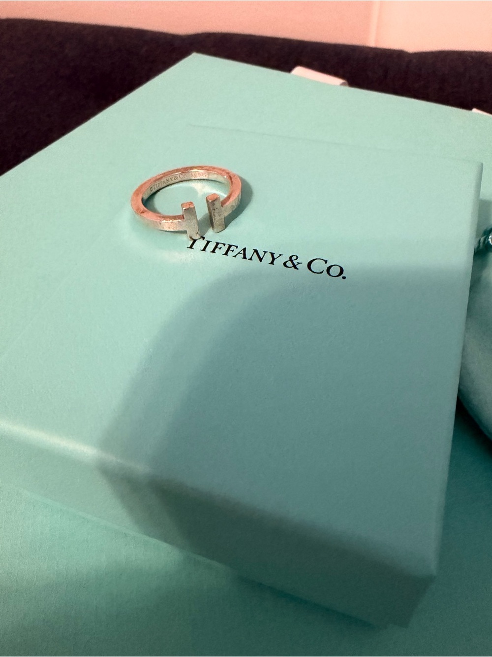 Authentic Tiffany & Co. Silver T Square ring
